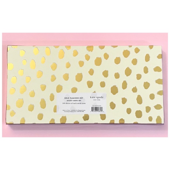 NIB Kate Spade♠️ Flamingo Dot Sticky Note Pad Set - Picture 2 of 5